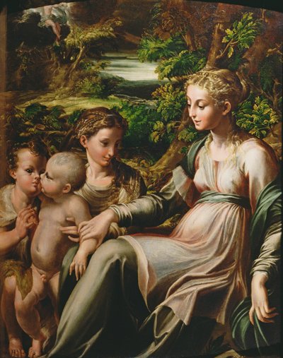 Virgen y Niño, con Santa Catalina y San Juan de Parmigianino